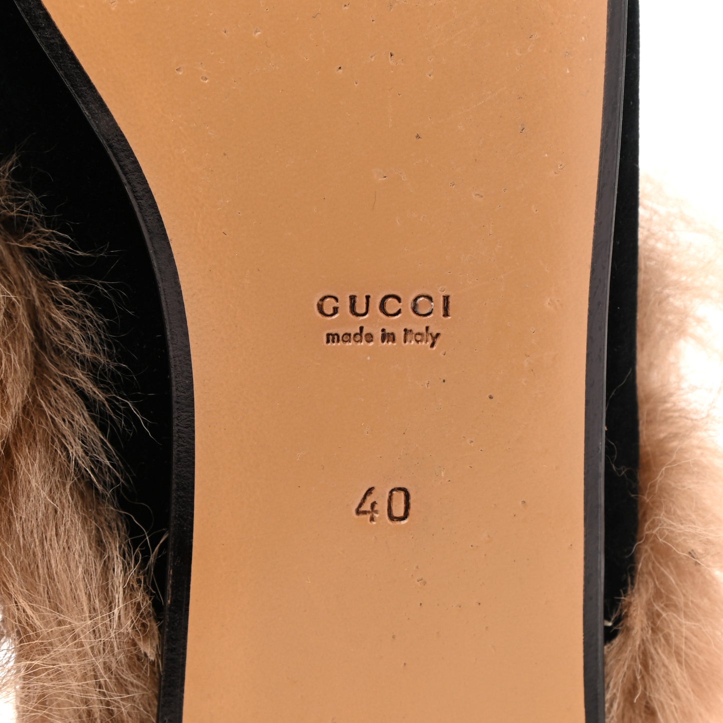 Velvet Fur Womens Princetown Slippers 40 Black