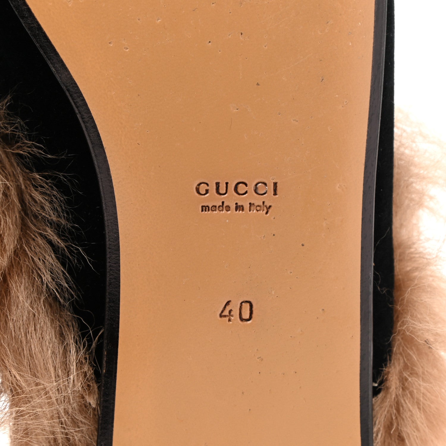 Gucci Velvet Fur Womens Princetown Slippers 40 Black 3 of 8