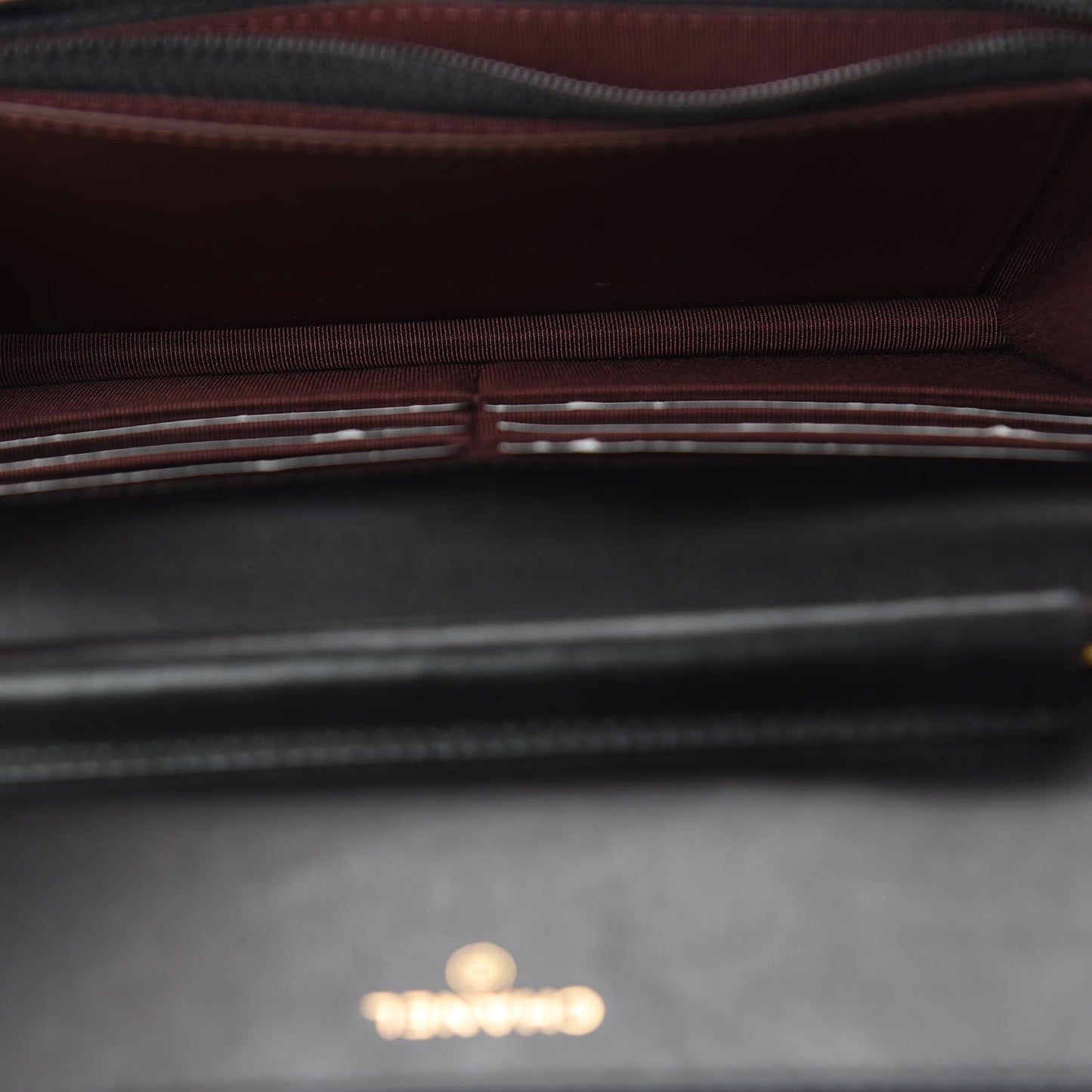 Aged Calfskin Quilted Lucky Charms 2.55 Reissue Wallet On Chain WOC Black