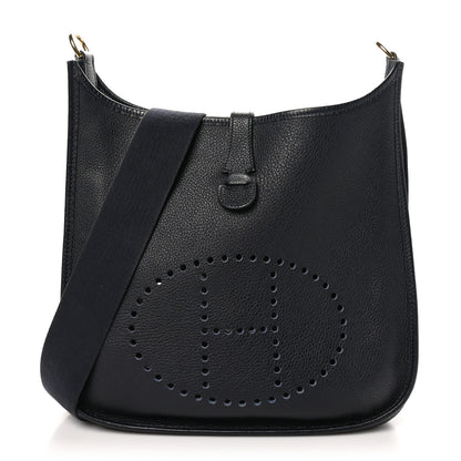 Hermes Taurillon Clemence Evelyne GM Bleu Indigo 1 of 10