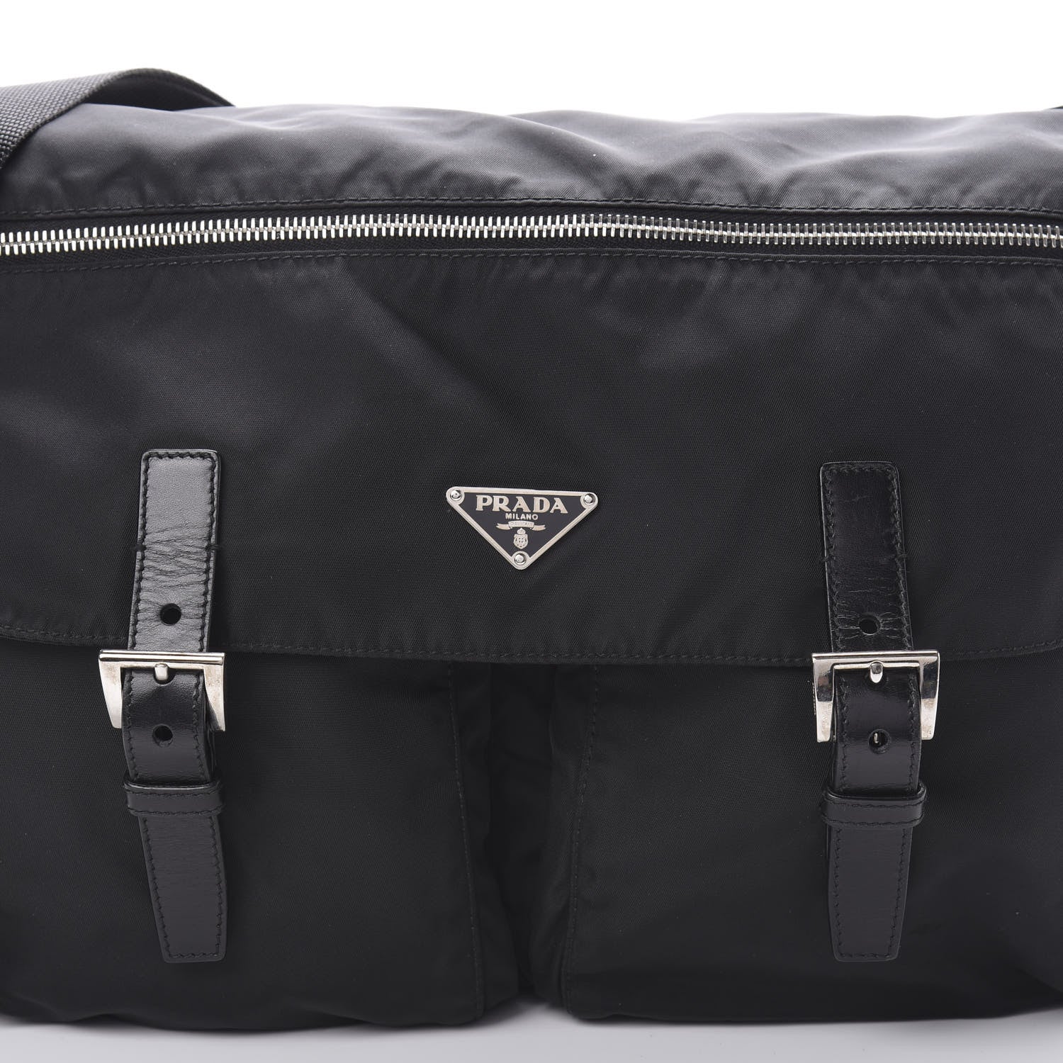 Prada Nylon Vela Messenger Bag Black 7 of 9