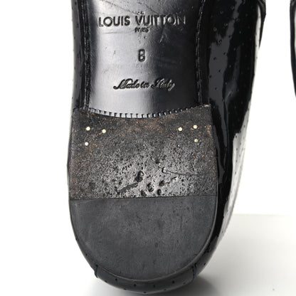 Louis Vuitton Patent Calfskin Perforated Mens Loafers 8 Navy 10 of 11