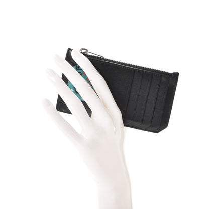 Saint Laurent Calfskin Moujik Patch Fragments Zip Pouch Card Holder Black 2 of 11
