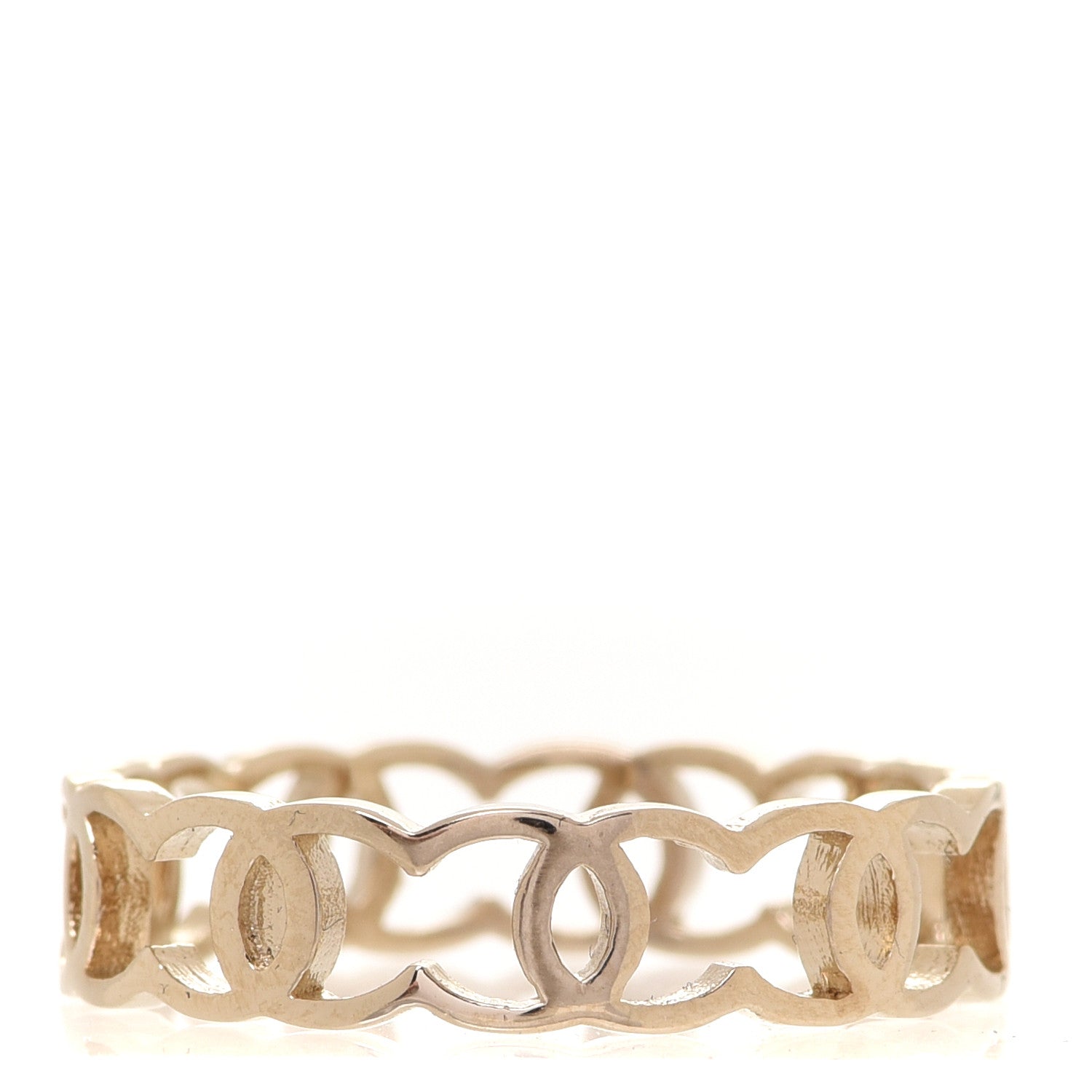 Chanel Metal CC Ring 54 6.75 Gold 1 of 5