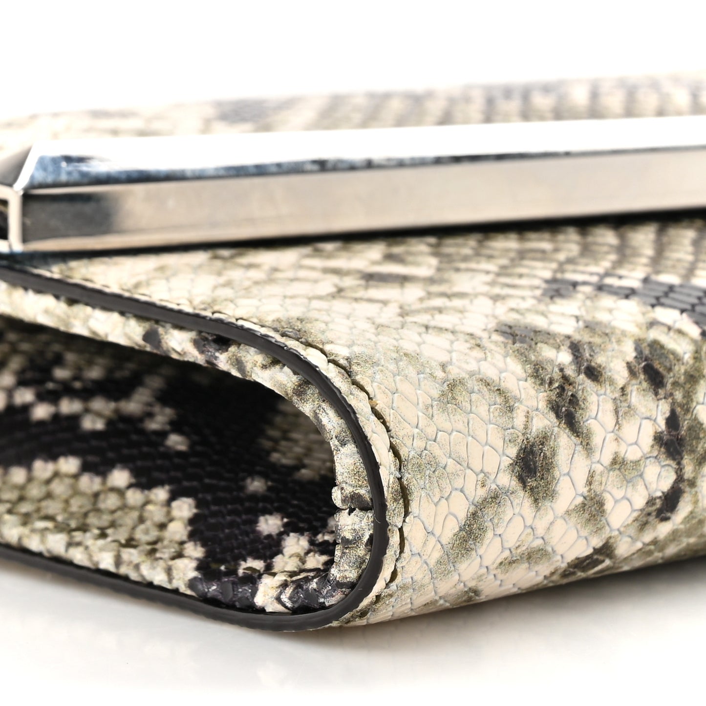 Calfskin Snakeskin Embossed Elish Chain Clutch Multicolor