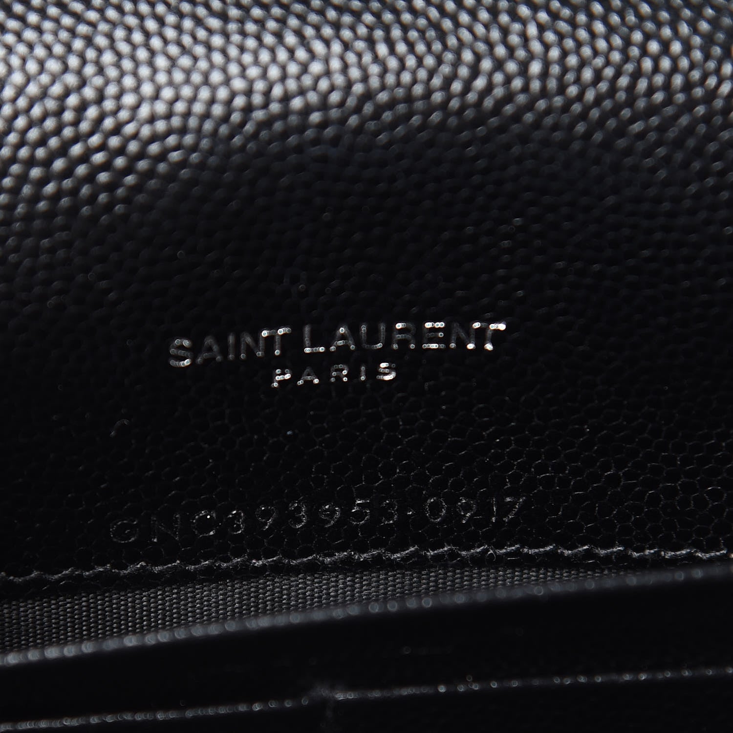 Saint Laurent Grain De Poudre Matelasse Chevron Monogram Envelope Chain Wallet Black 7 of 16