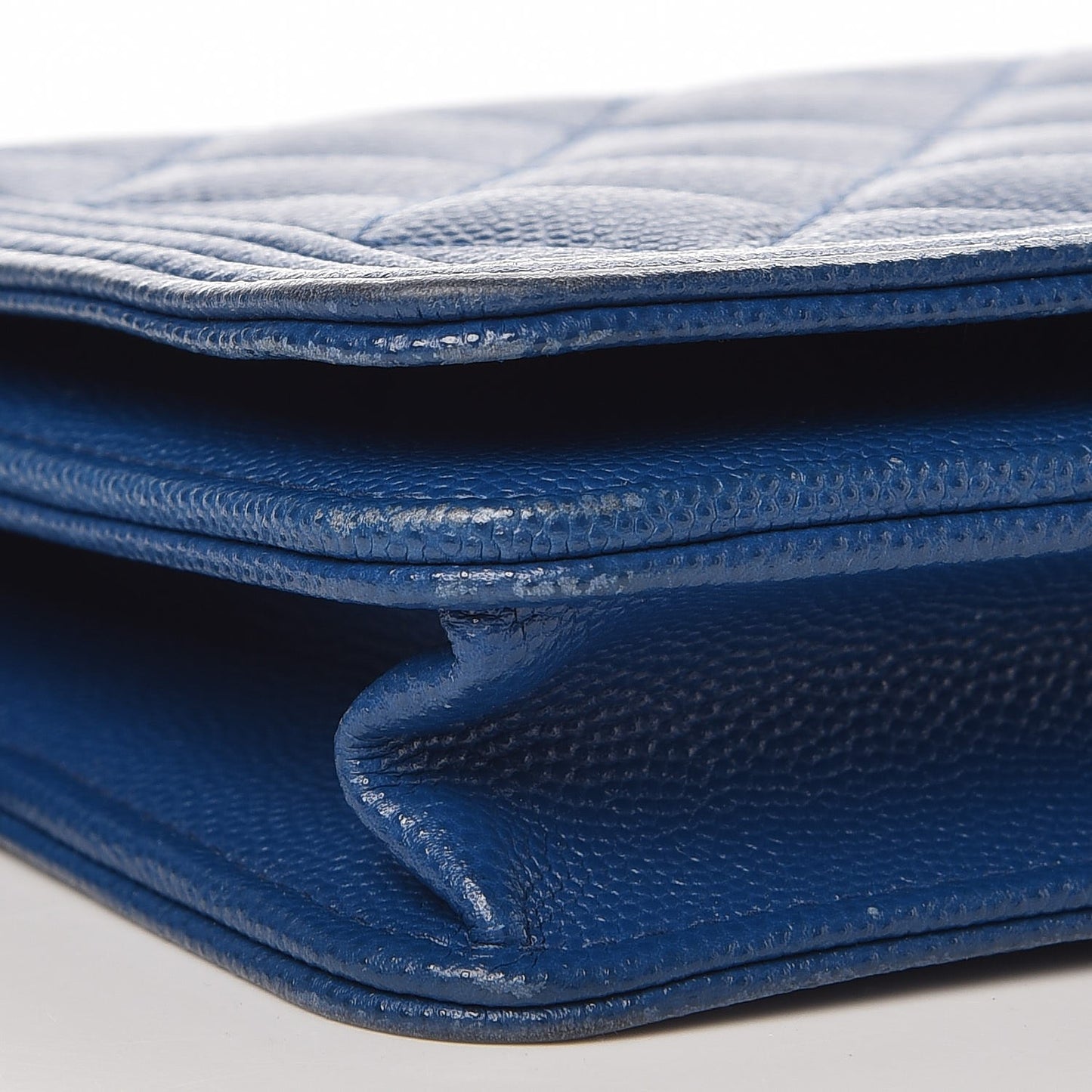 Caviar Quilted Boy Wallet On Chain WOC Blue