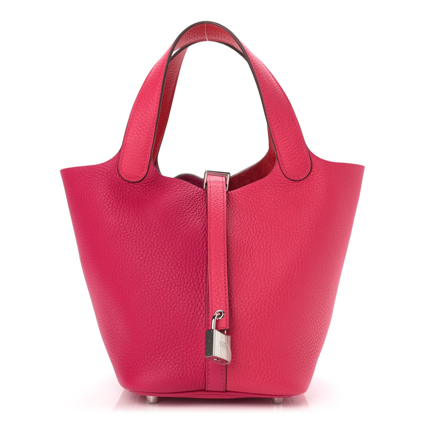 Taurillon Clemence Tri-Color Picotin Lock 18 PM Rose Extreme Rose Mexico Rouge De Coeur