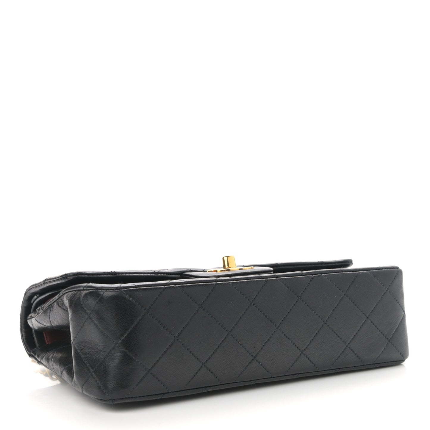 Lambskin Quilted Small Double Flap Black