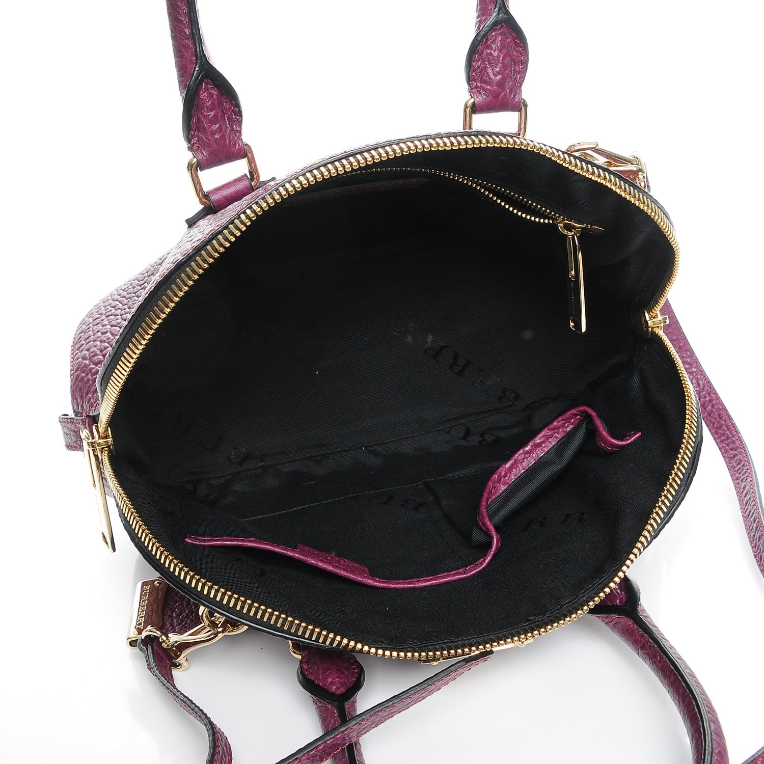 Burberry Heritage Grain Small Orchard Bowling Bag Damson Magenta 6 of 9