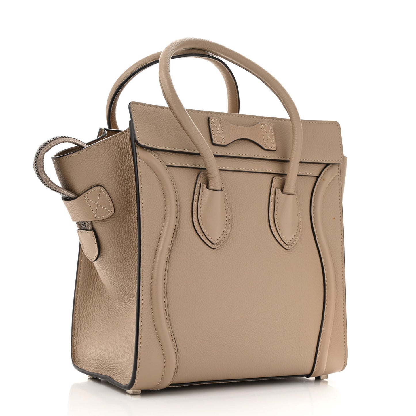 Drummed Calfskin Micro Luggage Dune