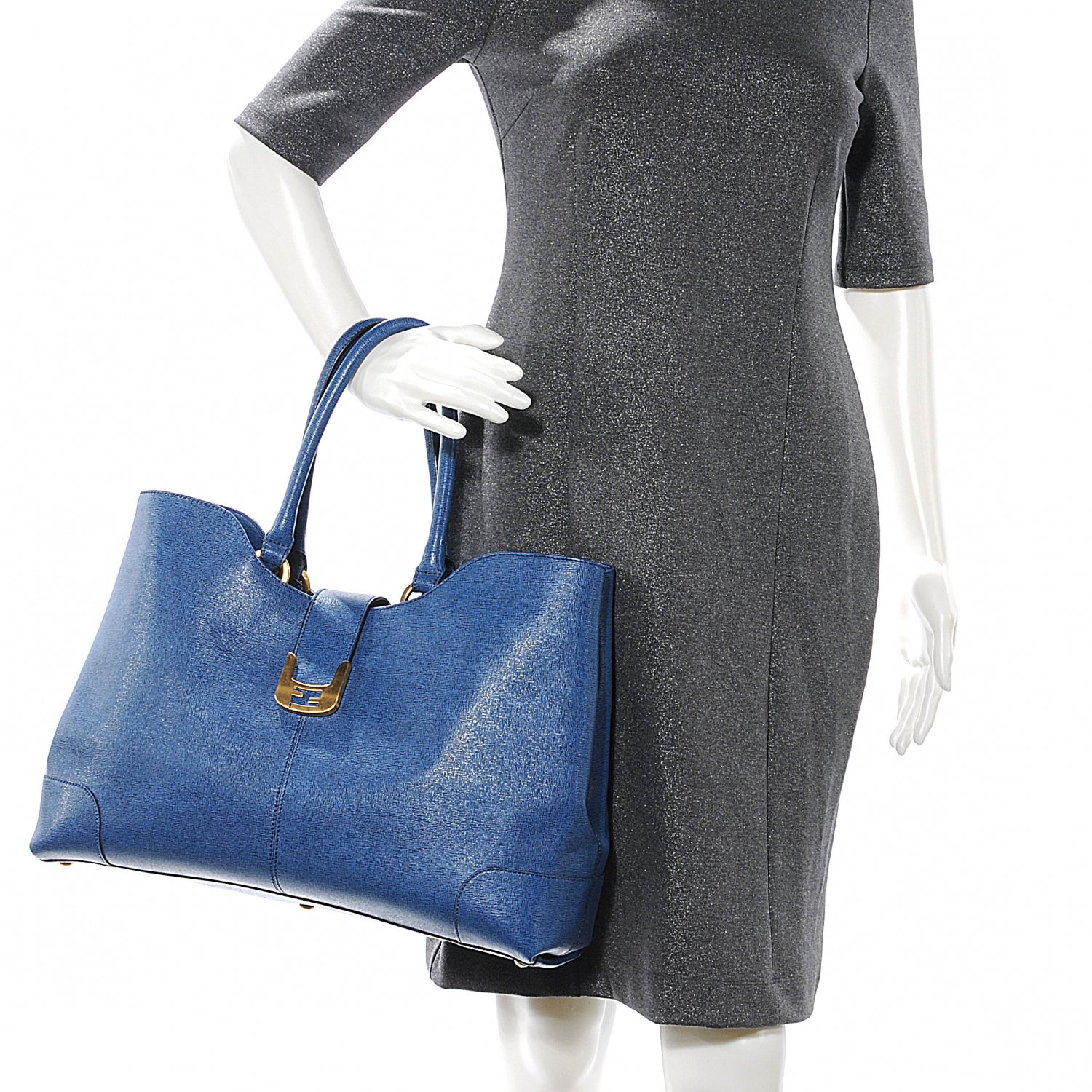 Fendi Vitello Elite Chameleon Shopper Tote Carta Zucchero 2 of 7