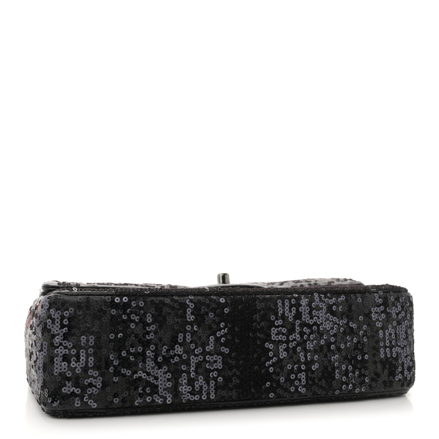 Sequin Lambskin Medium Moonlight on Water Flap Black