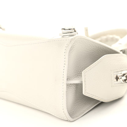Balenciaga Grained Calfskin Neo Classic Silver Hardware Mini City White 10 of 13