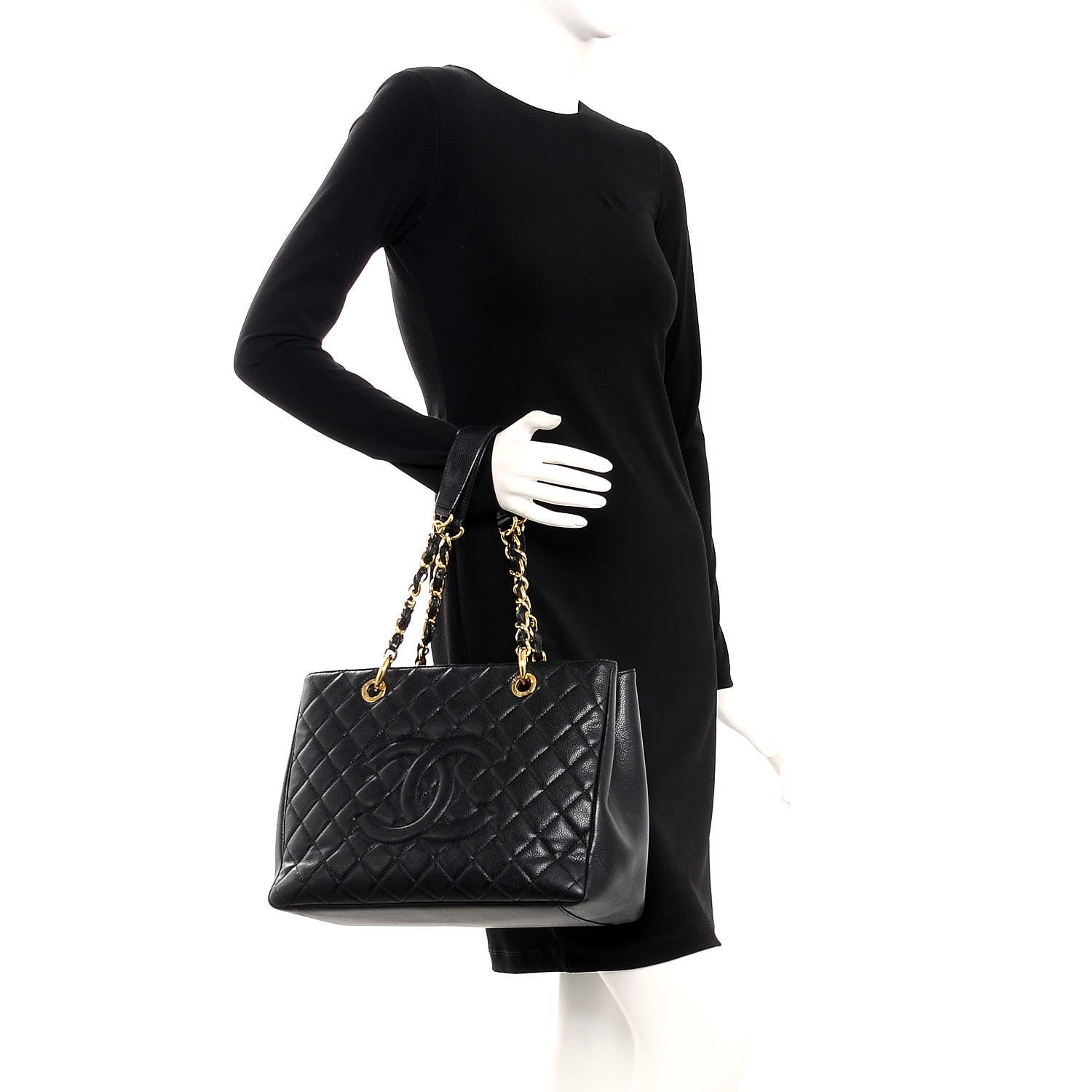 Chanel Caviar Quilted Grand Shopping Tote GST Black 2 of 18