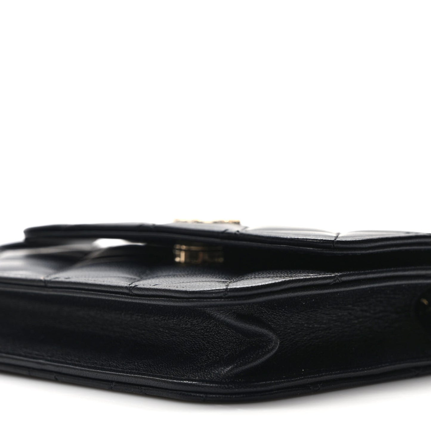 Lambskin Quilted Mini Coco Bow Clutch With Chain Black
