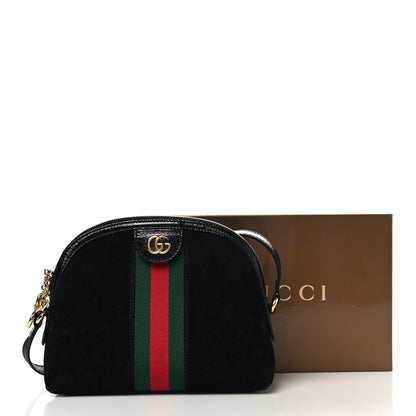 Gucci Suede Patent Web GG Small Ophidia Dome Shoulder Bag Black 11 of 11