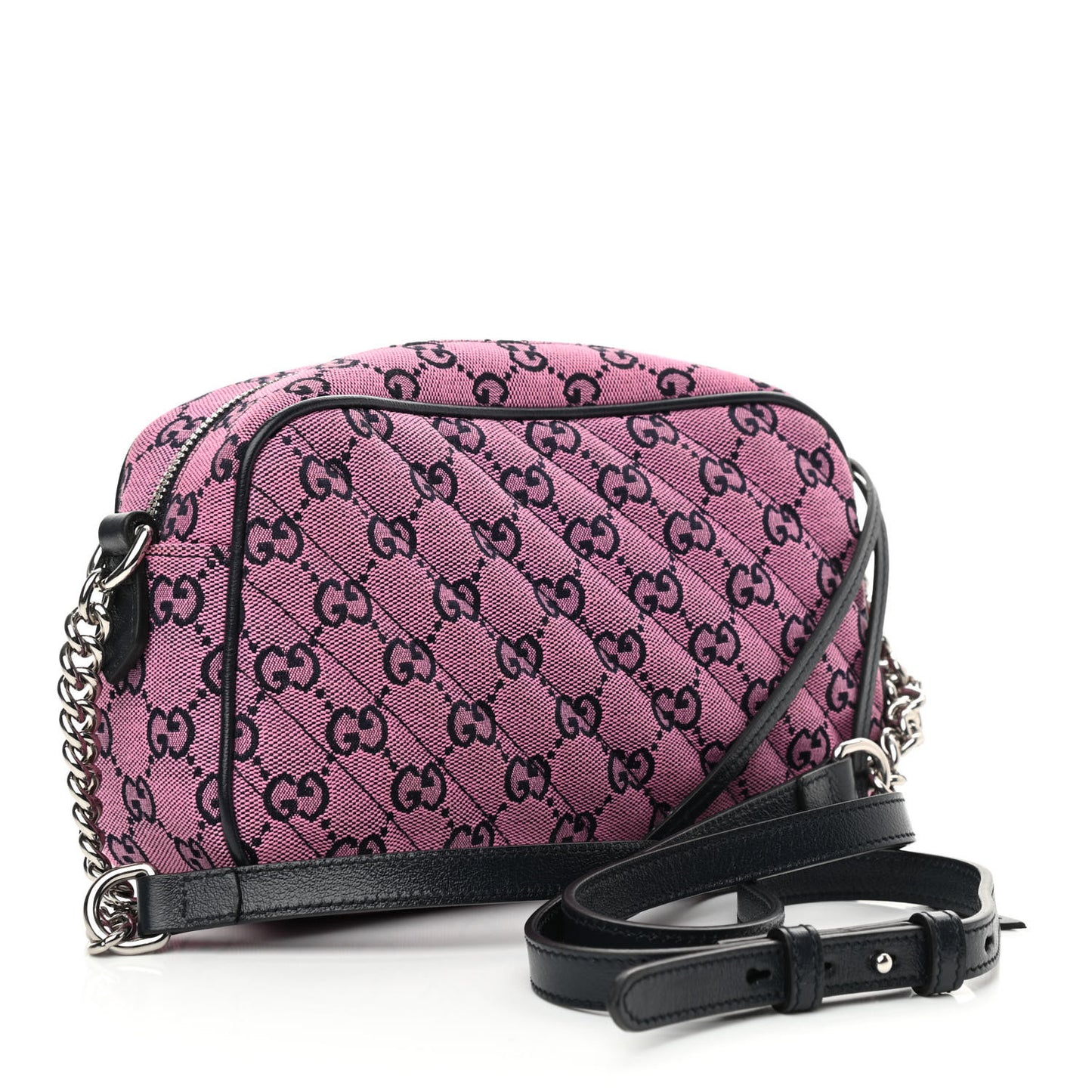 Monogram Multicolor Matelasse Diagonal Small GG Marmont Chain Shoulder Bag Pink Blue