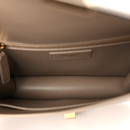 Saint Laurent Box Calfskin Le Carre Satchel Dark Beige 5 of 9