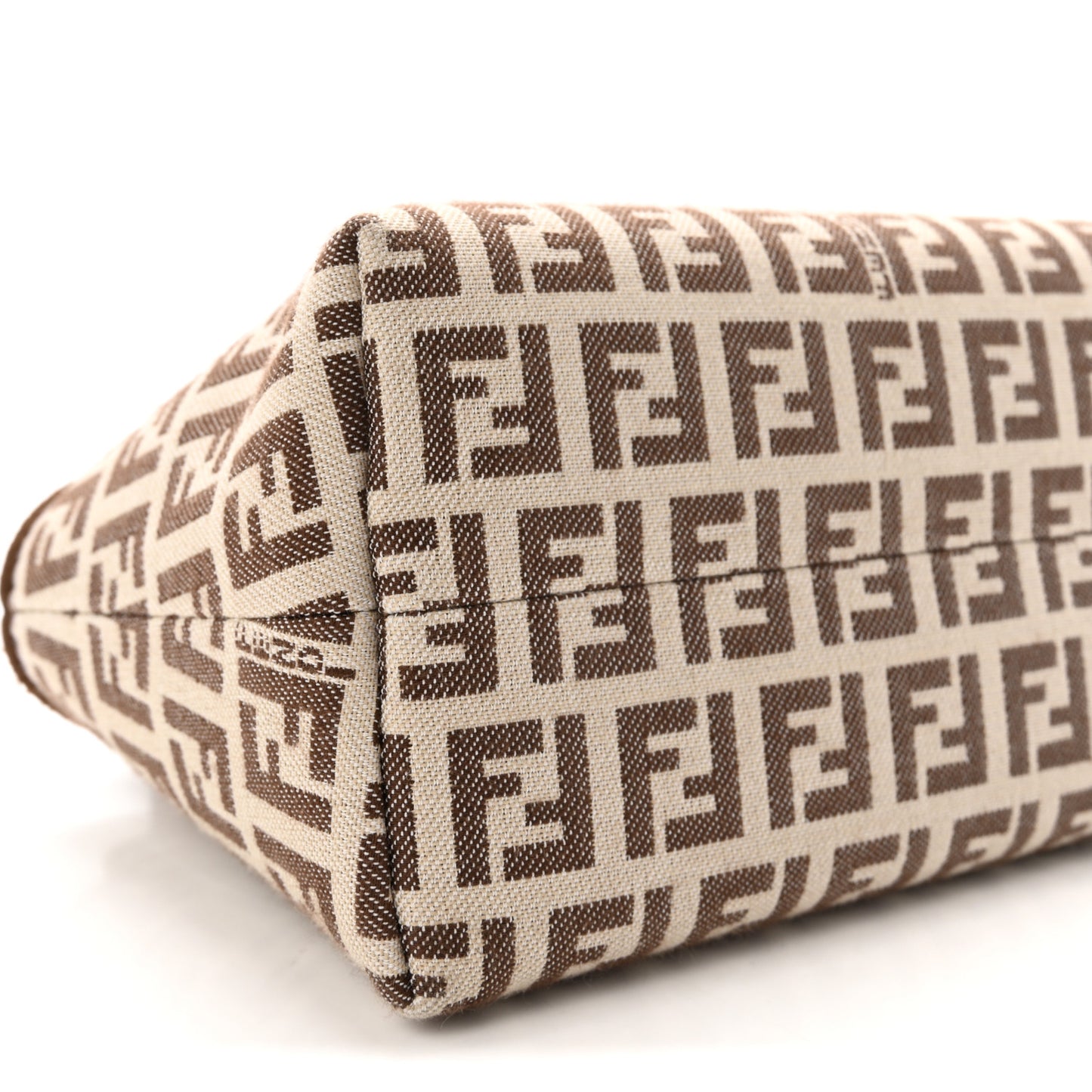 Vitello Grace Jacquard FF Mini By The Way Top Handle Boston Bag  Gianduia Panna