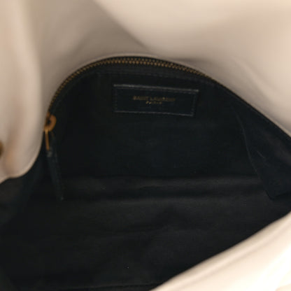 Saint Laurent Lambskin Quilted Small Loulou Puffer Monogram Chain Satchel Blanc Vintage 5 of 11