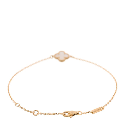 Van Cleef & Arpels 18K Yellow Gold Mother of Pearl Sweet Alhambra Bracelet 2 of 4
