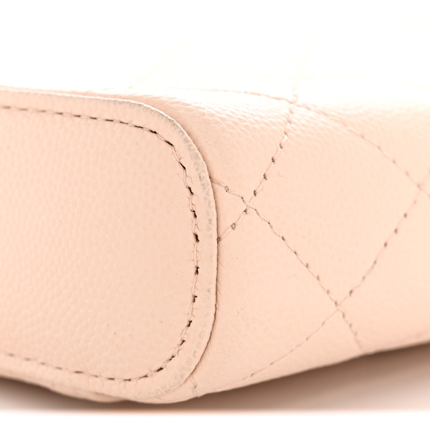 Caviar Quilted Phone Holder With Chain Light Pink