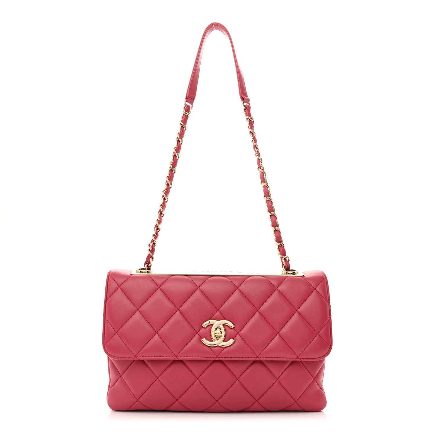 Lambskin Quilted Medium Trendy CC Flap Pink