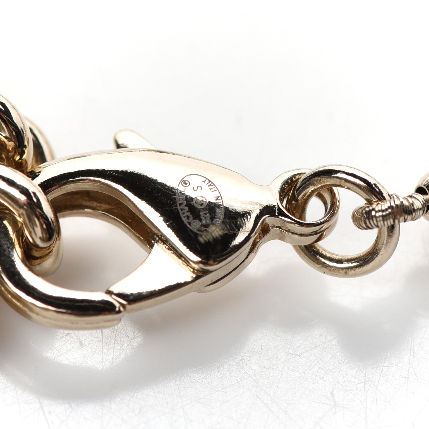 Chanel Metal Beaded CC Bracelet Gold 4 of 4