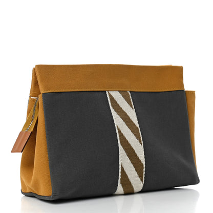 Hermes Toile Trousse De Voyage Jimetou PM Ocre Acier 3 of 6