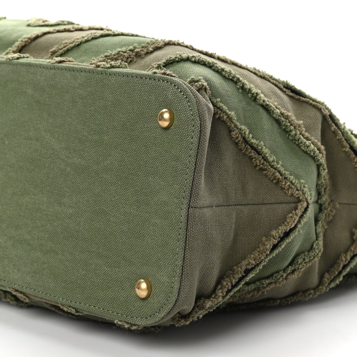 Canvas Chevron Cuba Patchwork Shopper Tote Khaki