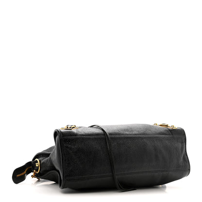 Balenciaga Chevre Gold Metallic Edge Hardware City Black 5 of 17