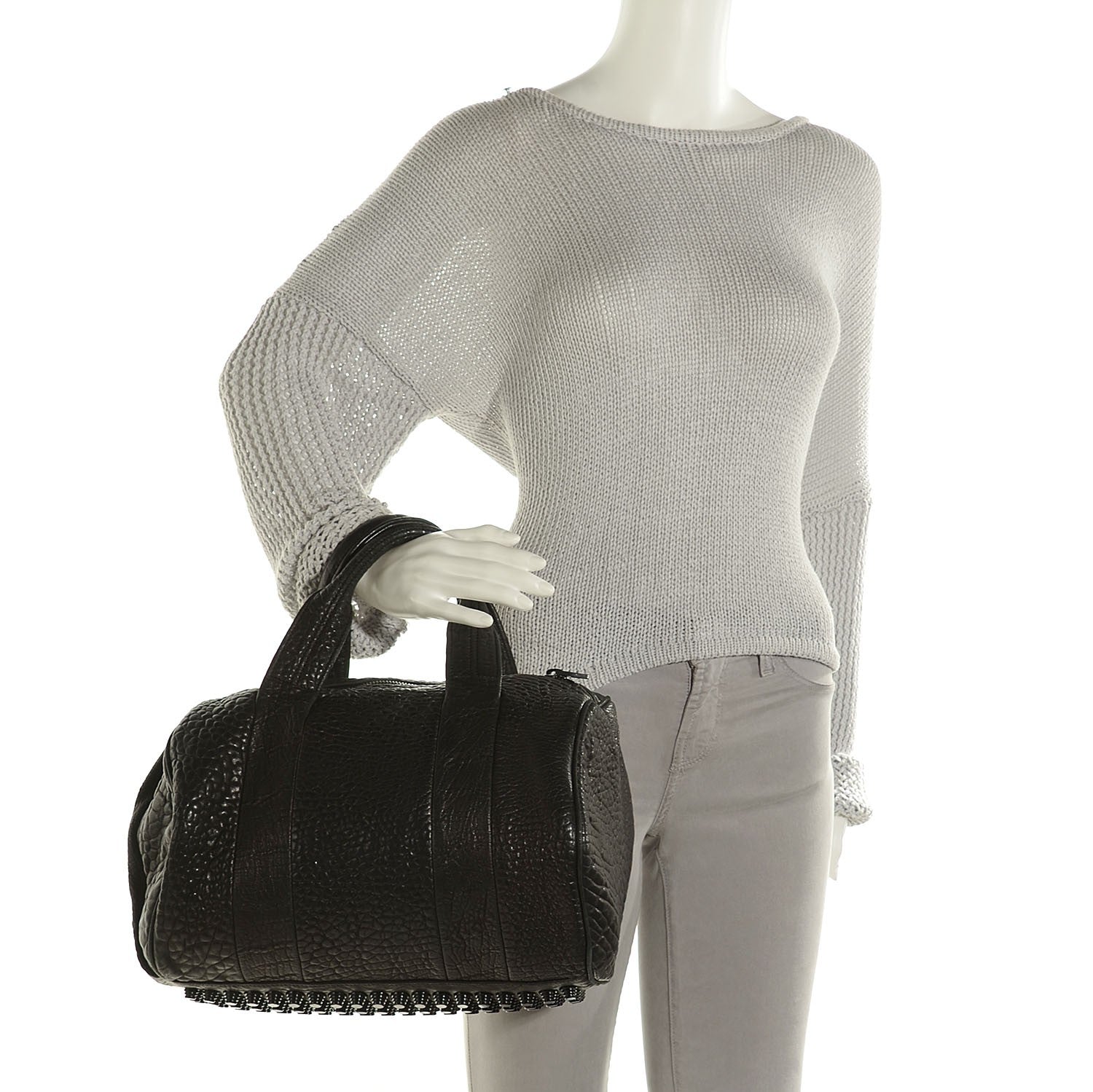 Alexander Wang Pebbled Lambskin Rocco Black Matte Black Hardware 2 of 8