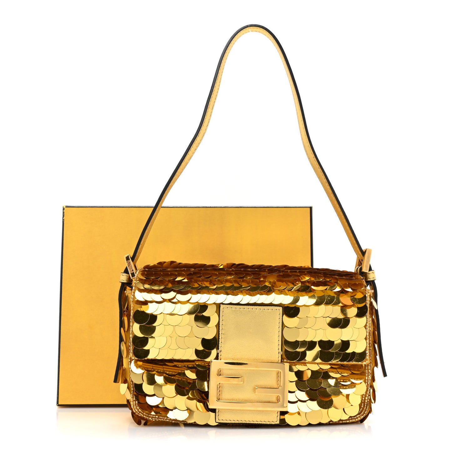 Satin Sequin Mini Baguette 1997 Gold