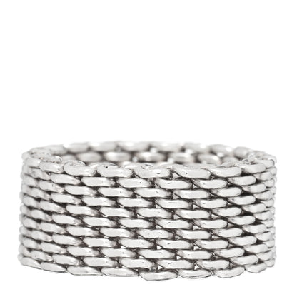 Tiffany Sterling Silver Somerset Mesh Ring 58 8.25 1 of 4
