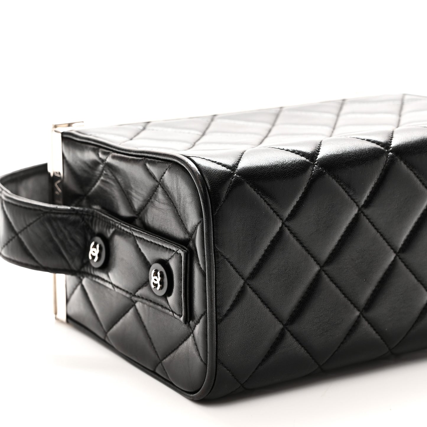 Lambskin Quilted Box Bag Black