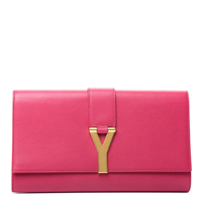 Saint Laurent Calfskin Classic Y Ligne Clutch Fuchsia 1 of 7