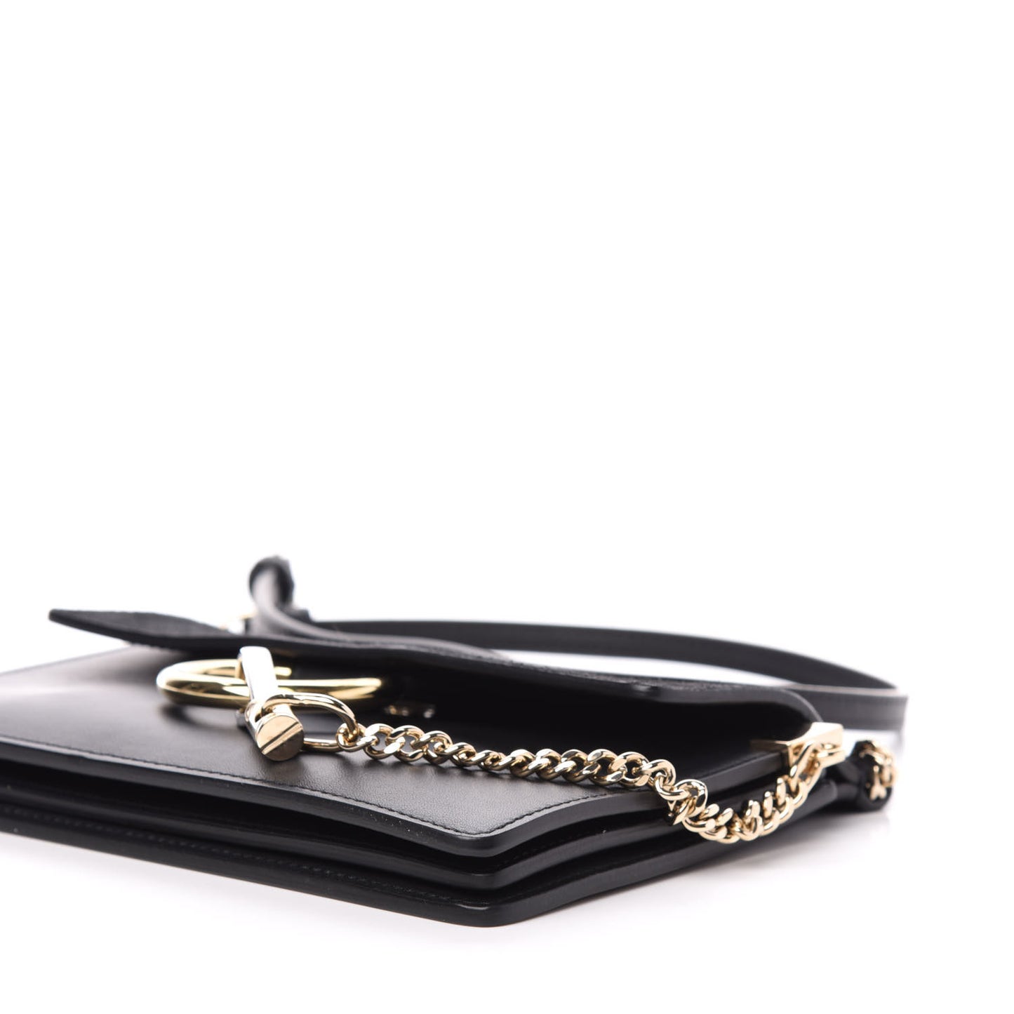 Calfskin Suede Mini Chain Faye Shoulder Bag Black