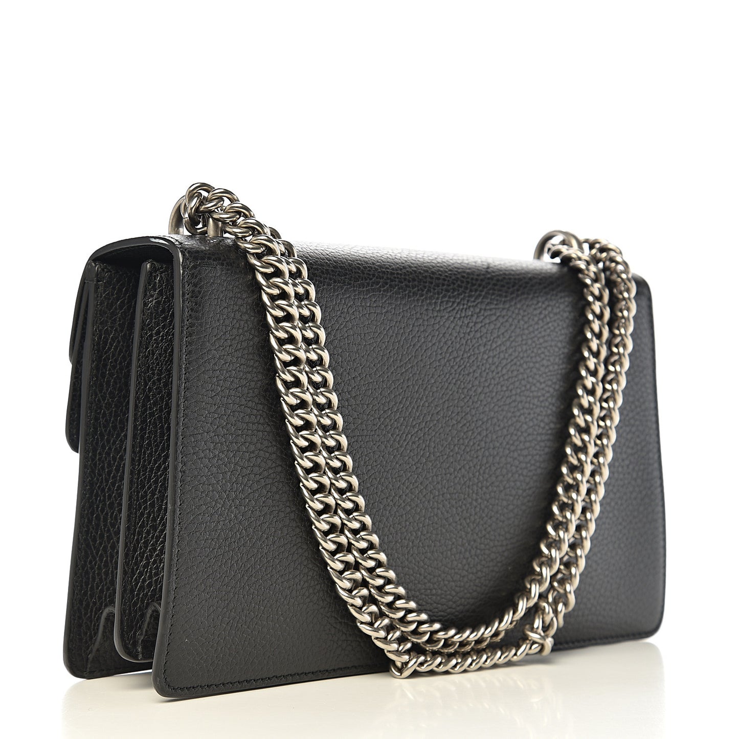 Pebbled Calfskin Small Dionysus Shoulder Bag Black