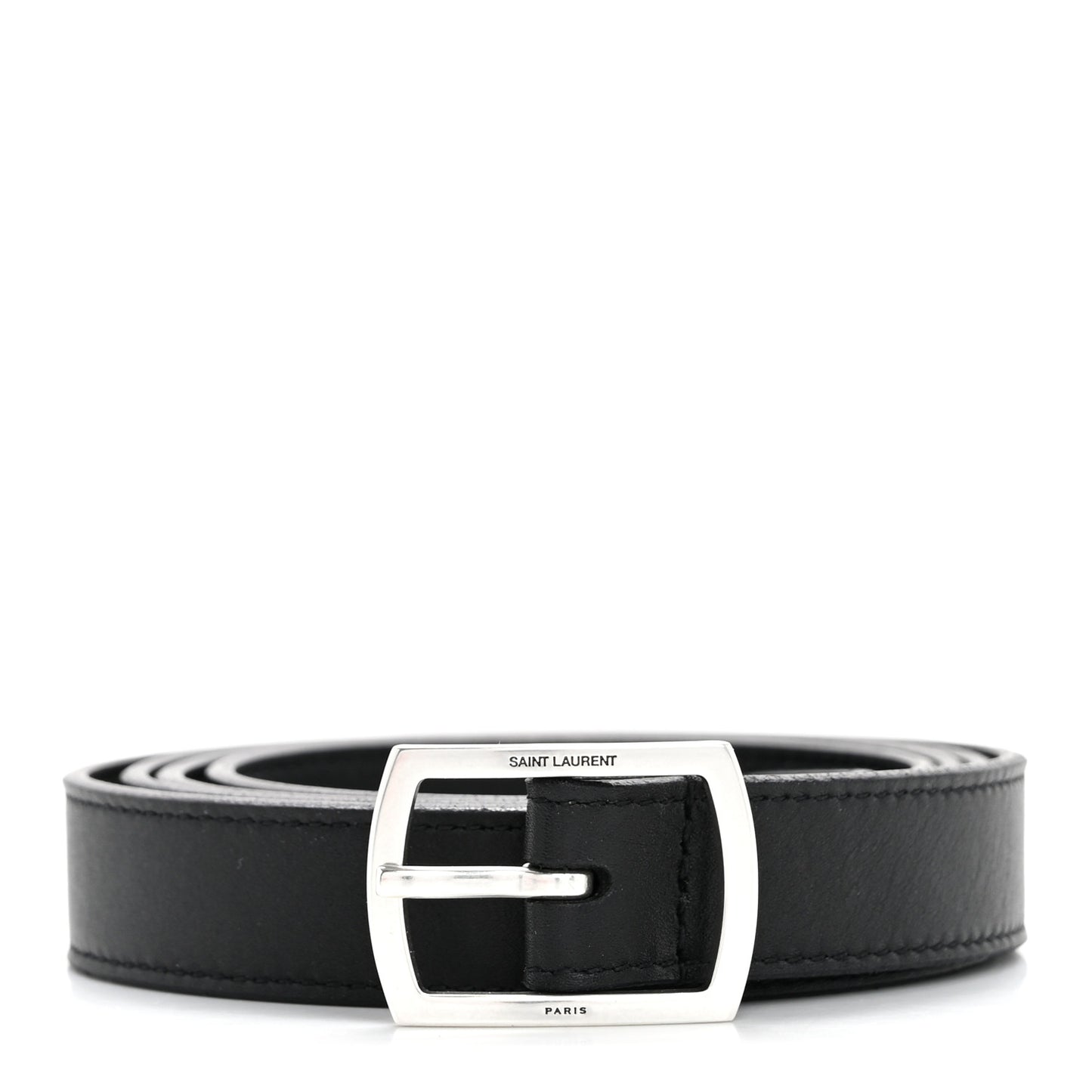 Smooth Calfskin Square Buckle Belt 100 40 Black