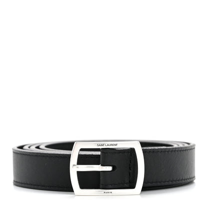 Saint Laurent Smooth Calfskin Square Buckle Belt 100 40 Black 1 of 7