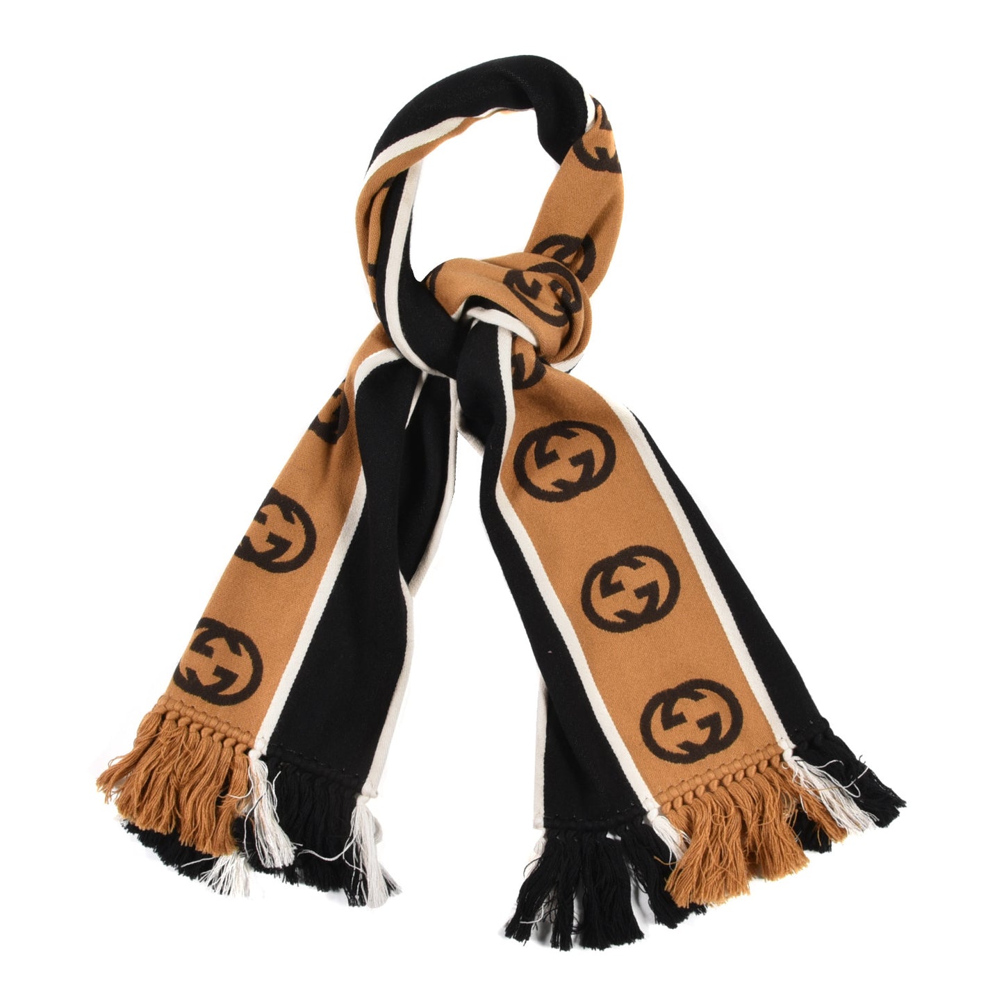 Wool Cotton Jergy Fringe Scarf Black