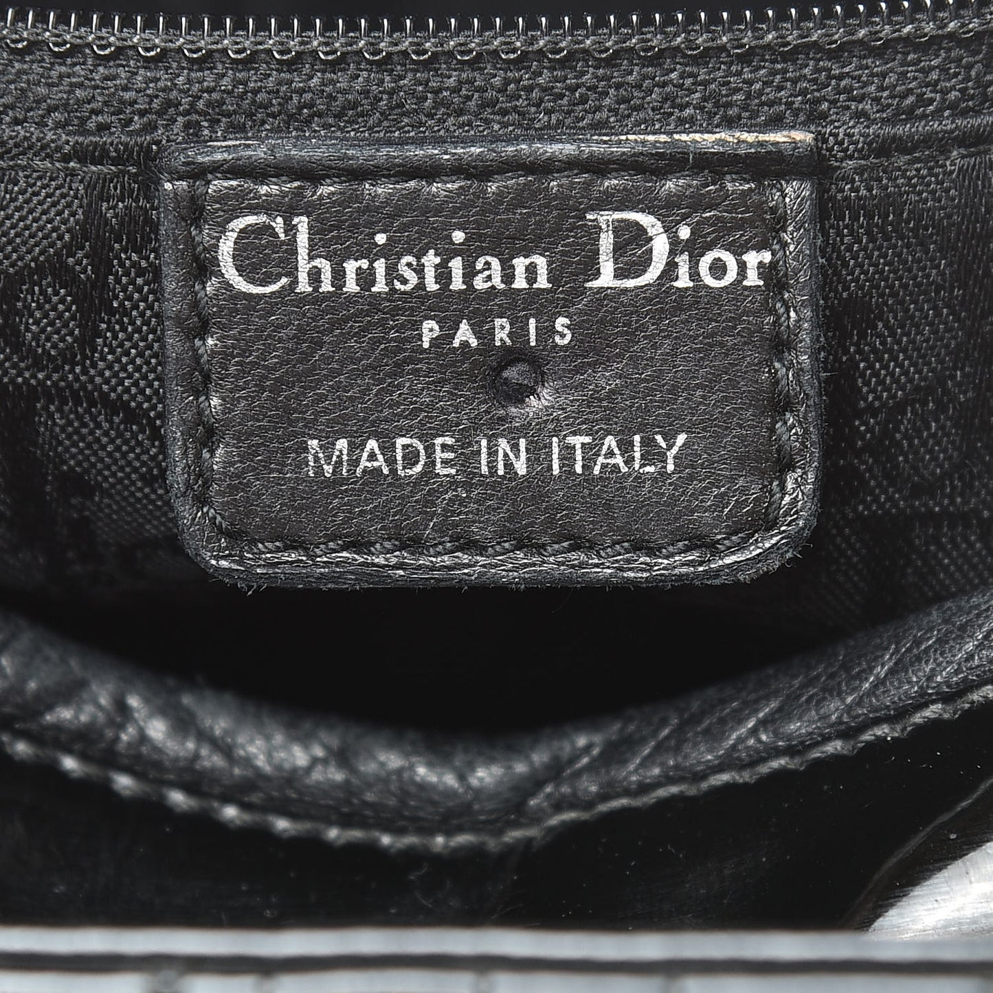 Patent Cannage Stitched Medium Lady Dior Black