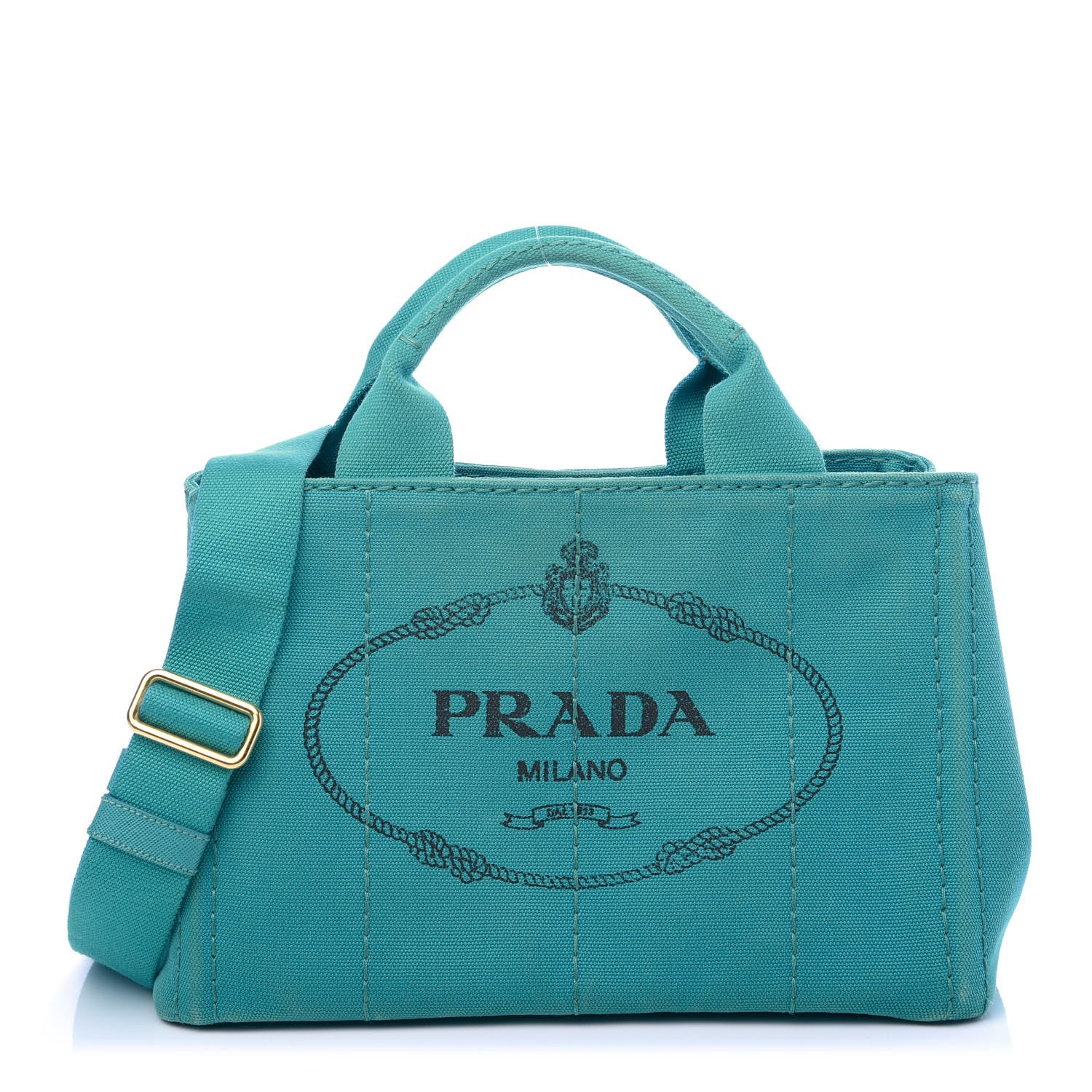 Prada Canapa Small Logo Tote Pavone 1 of 7