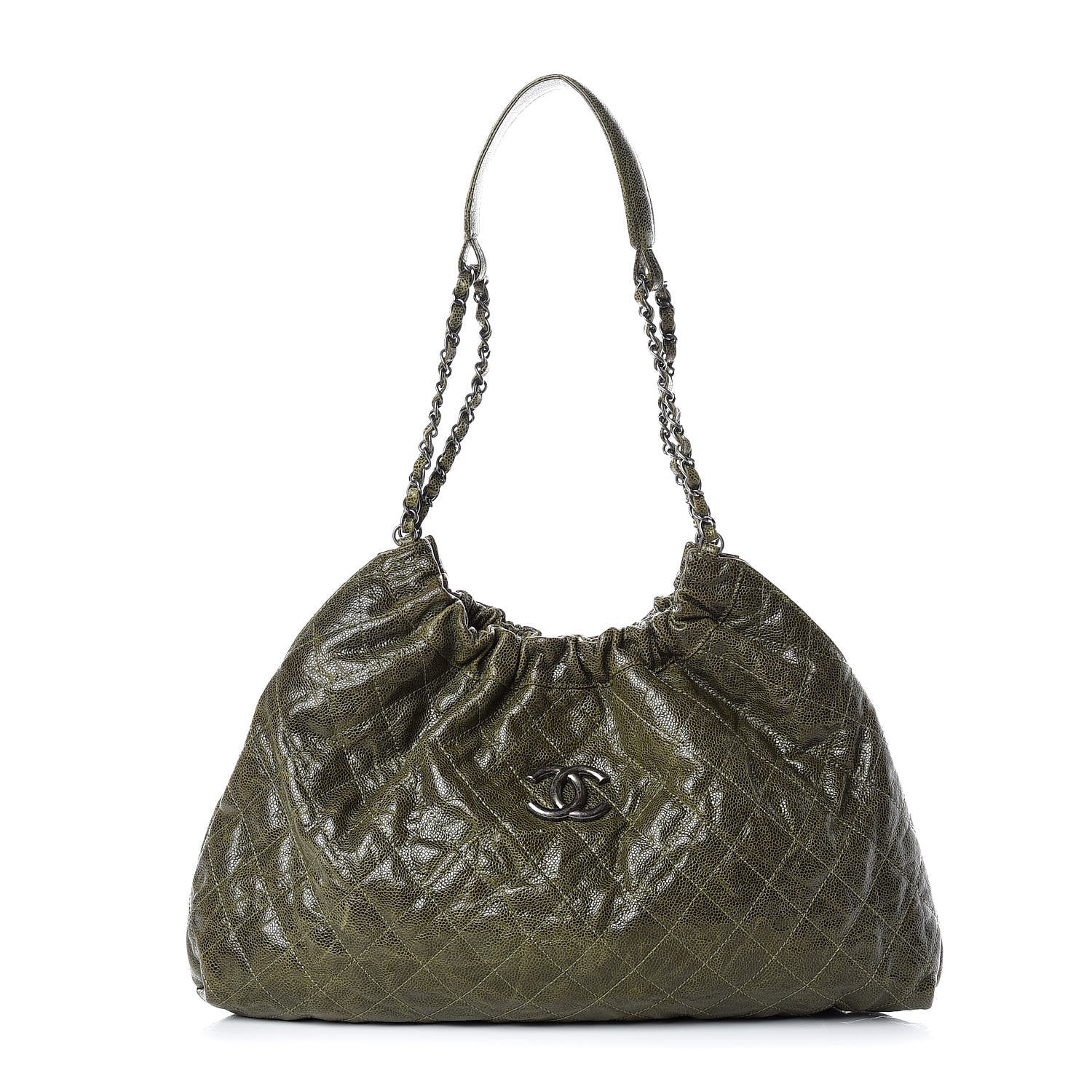 Chanel Caviar Quilted Medium Elastic Tote Green 1 of 9