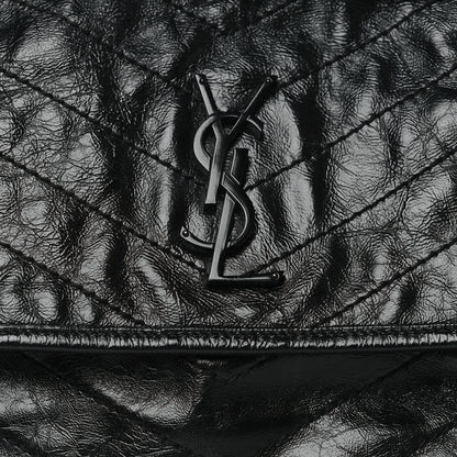 Saint Laurent Crinkled Calfskin Matelasse Monogram Medium Niki Chain Satchel Black 8 of 10