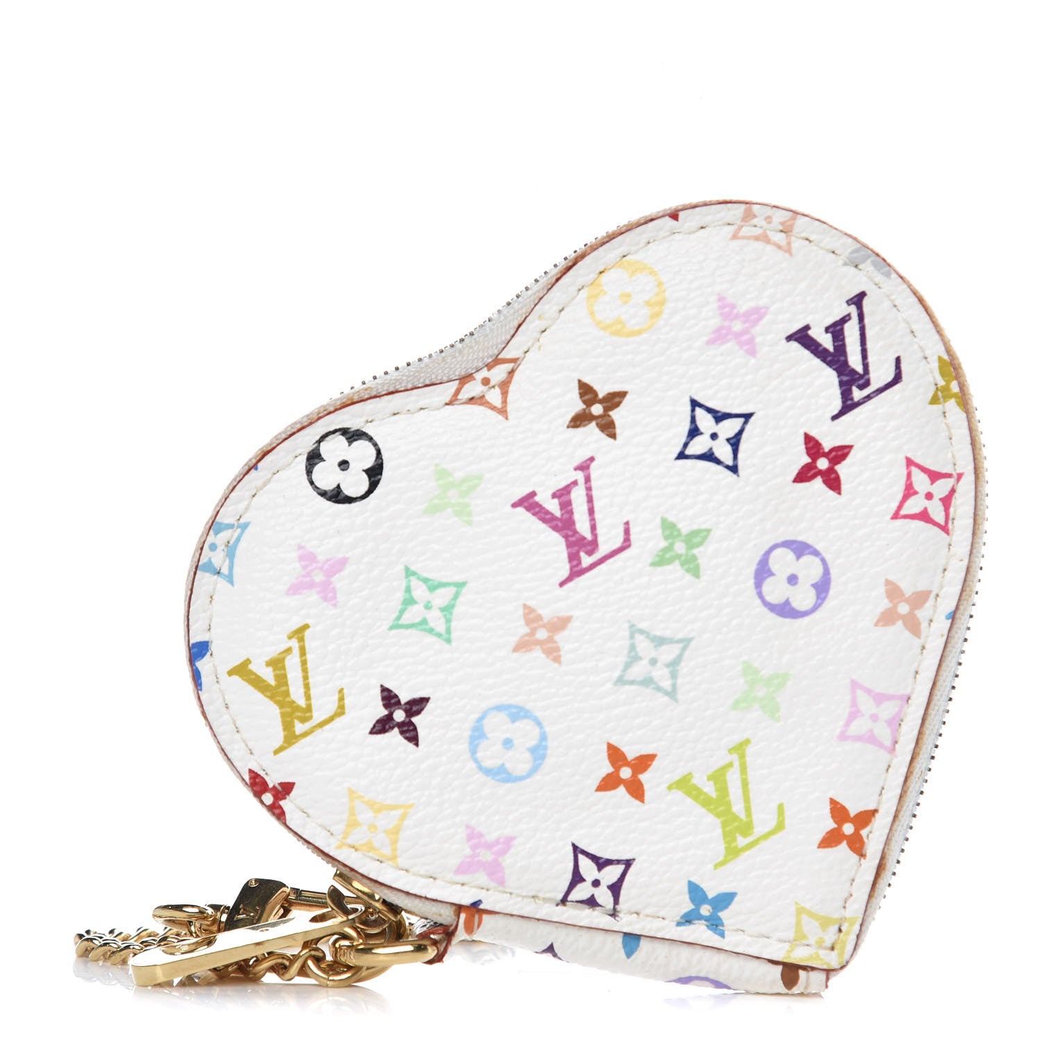 Louis Vuitton Monogram Multicolor Coeur Heart Coin Purse White 1 of 7