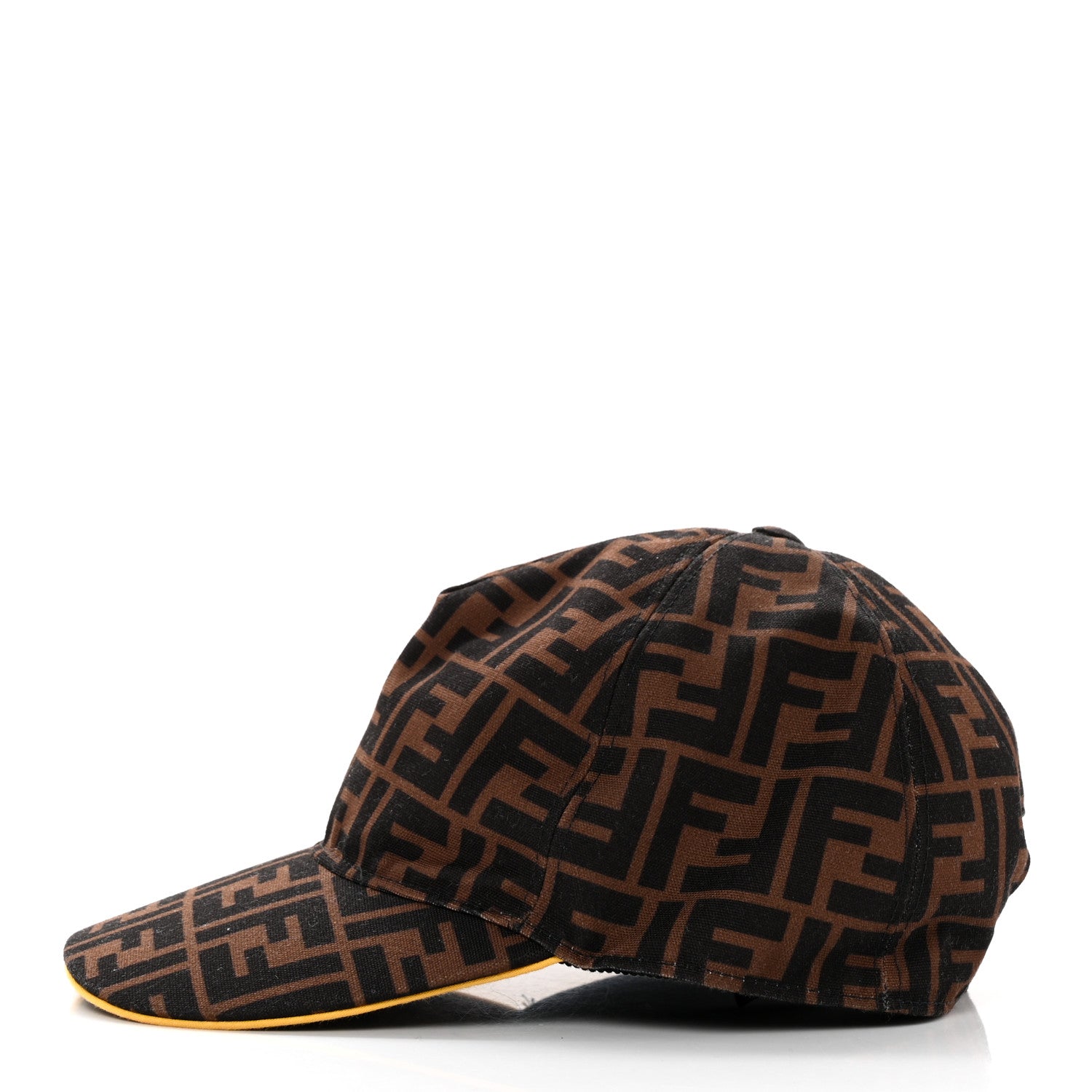 Fendi Canvas FF Reloaded Baseball Hat Tobacco Yellow 4 of 10
