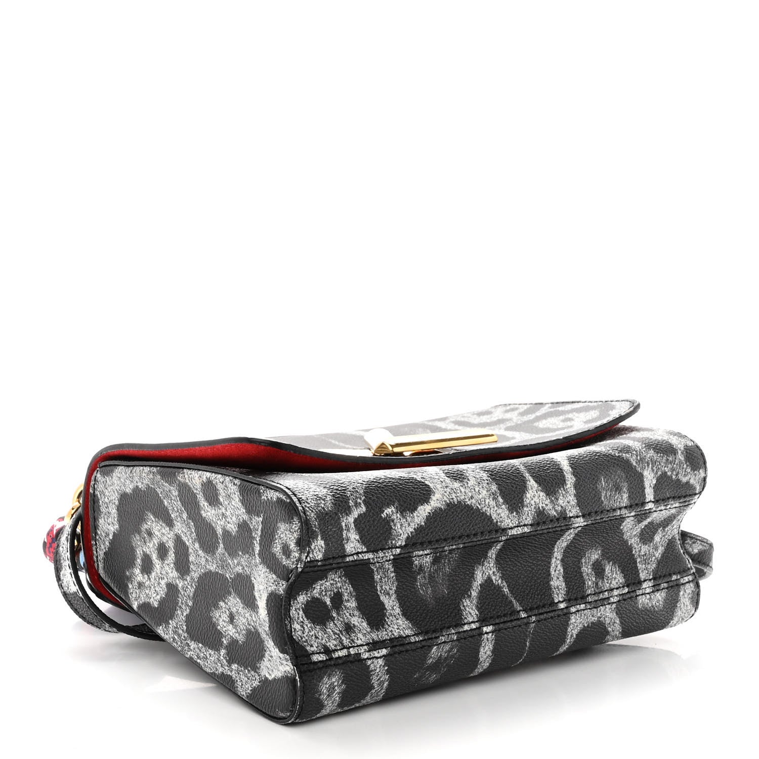 Louis Vuitton Calfskin Wild Animal Print Scarf Handle Twist Shoulder Bag MM 4 of 10