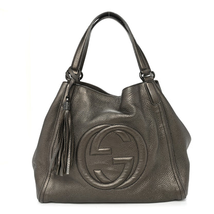 Gucci Metallic Cellarius Calfskin Medium Soho Shoulder Bag Sasso 1 of 10